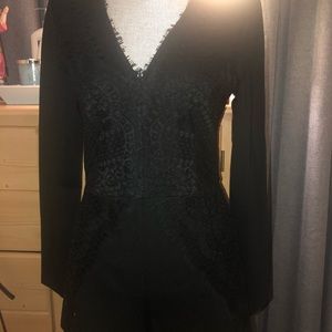 Black Long Sleeve Guess Romper